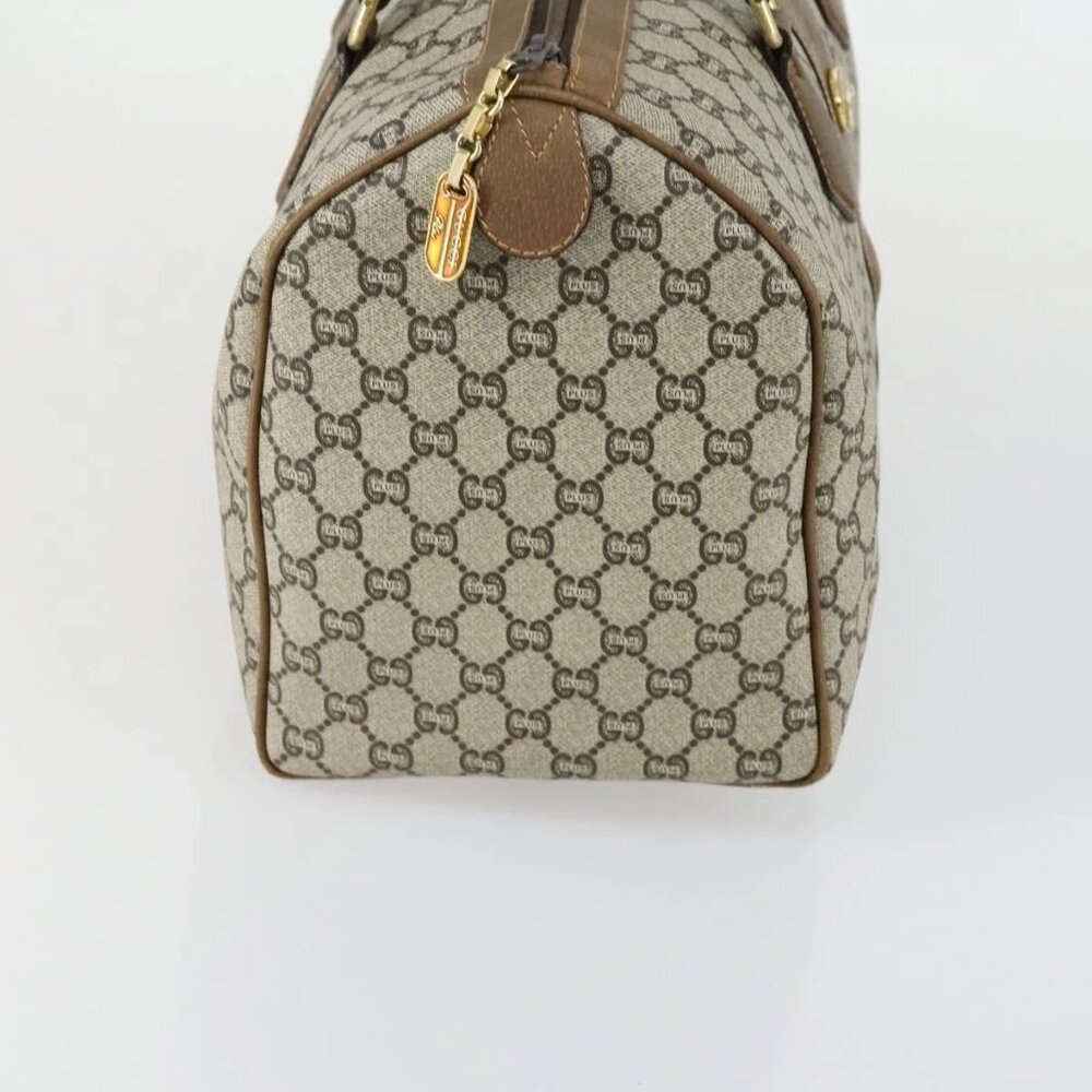 GUCCI GG Plus Supreme Boston Bag PVC Beige Gold Auth 151625 - Picture 4 of 16